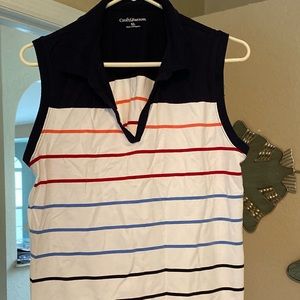 Croft&borrow, sleeveless top, navy and multiple